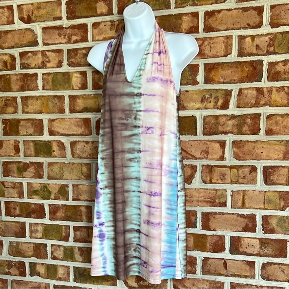 Viereck Chic Multicolor Halter Mini Dress. XSmall
